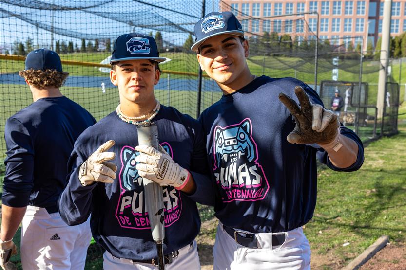 Baseball players at Centennial High